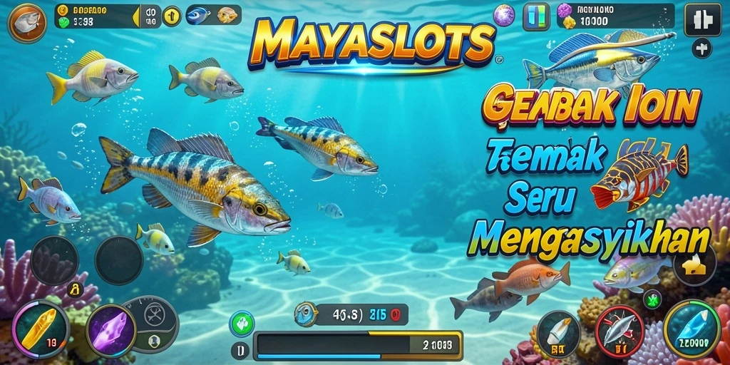 Screenshot gameplay seru Tembak Ikan di MAYASLOTS.