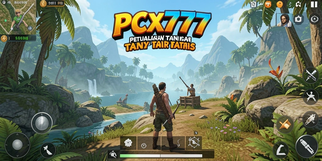Gameplay PCX777 yang menampilkan eksplorasi dunia terbuka.