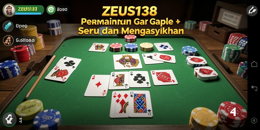 Screenshot ZEUS138 menampilkan gameplay Gaple yang seru dan menyenangkan.